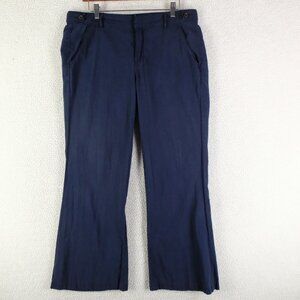 Madewell Pants Womens 32 Navy Blue Widelegger Lightweight Cotton Summer 29L